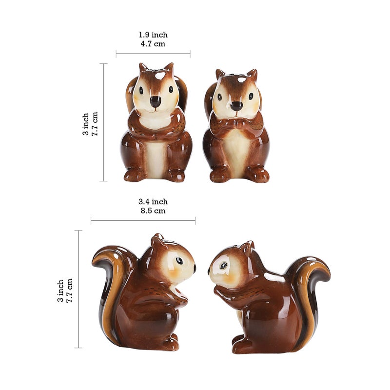 Bico Squirrel Salt & Pepper Shaker Set, Handpainted, Dishwasher Safe - Image 2